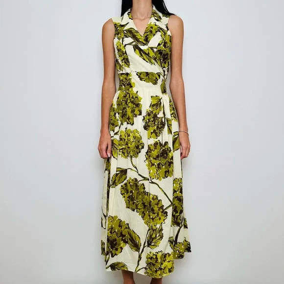 Jones Wear Floral Printed Midi Dress Fit and Flare Wrap Pleated - Picture 3 of 13